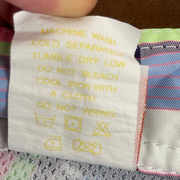 Sundek Men's 34 Multicolor Plaid Rainbow Back Beach Swim Board Shorts Mesh Lined - Picture 7 of 10